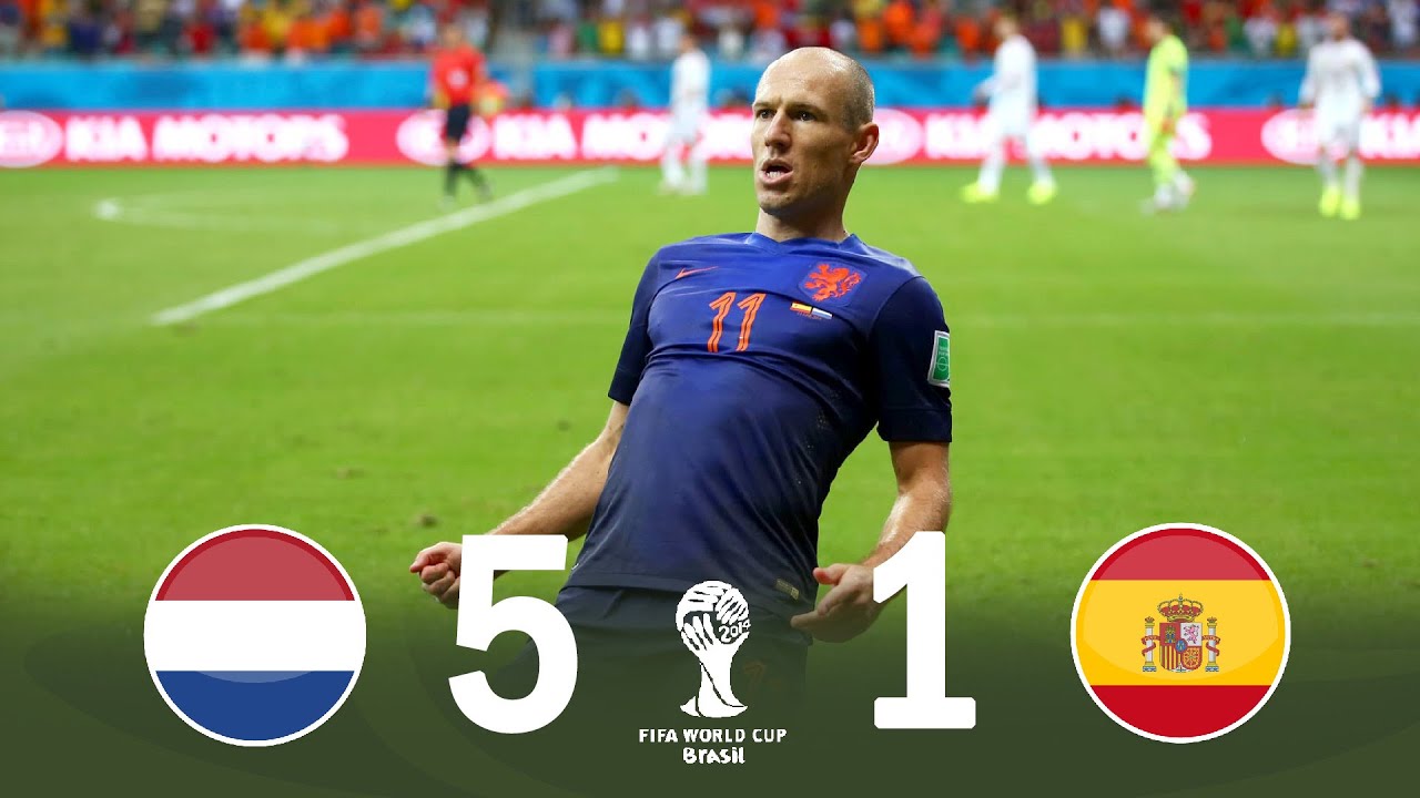 【伝説の試合】オランダ、王者スペインを5-1で粉砕  W杯2014