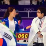 平昌オリンピック　小平選手とイ・サンファ選手のウィニングラン