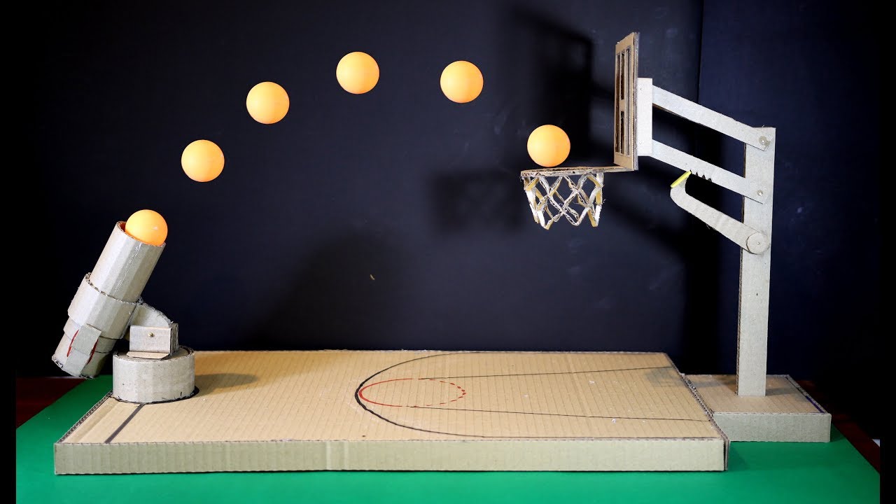 段ボールを使ってバスケットボールゲームを作る