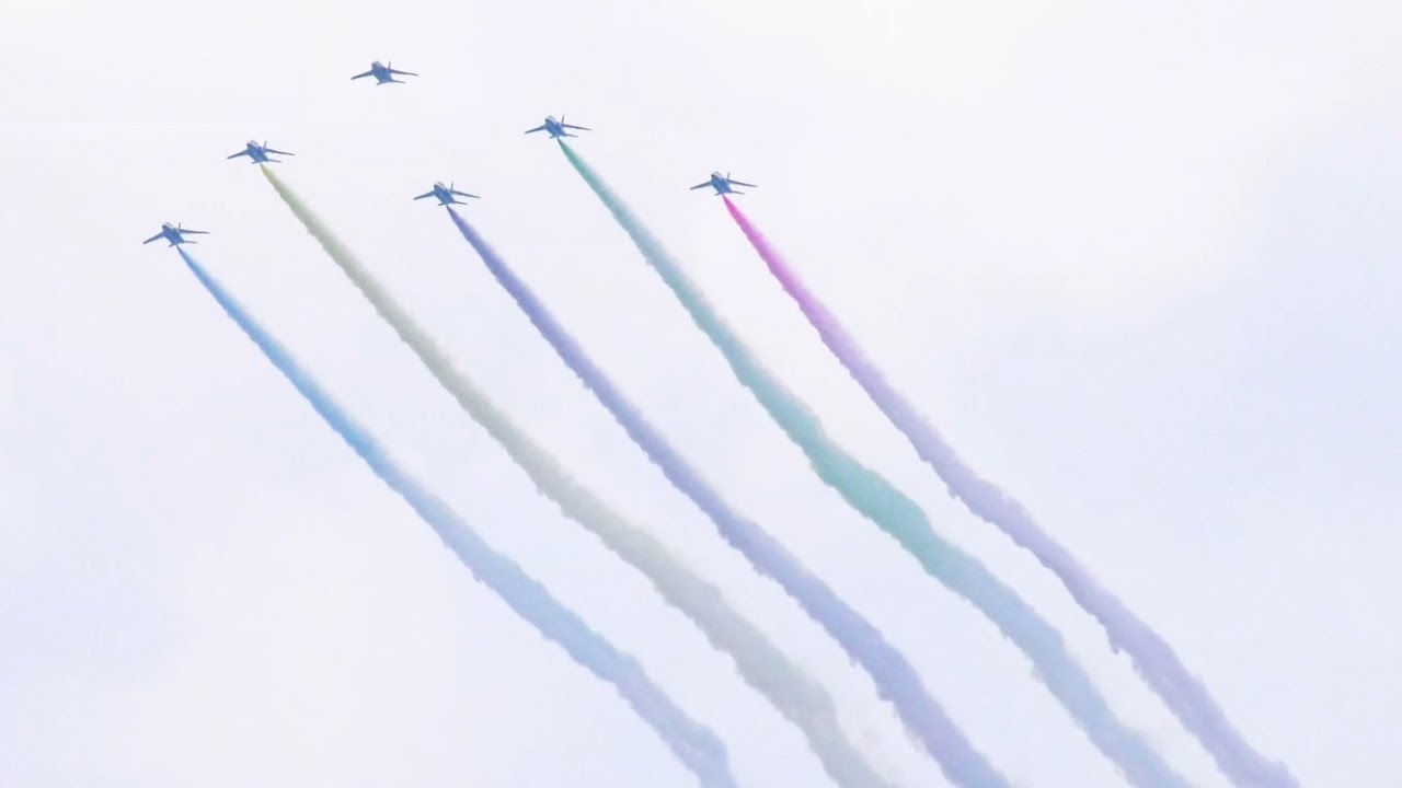 ブルーインパルス 東京の空にオリンピックシンボルを描く#Tokyo2020