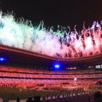 オリンピック閉会式　浮かぶARIGATO　さらば2度目の東京五輪