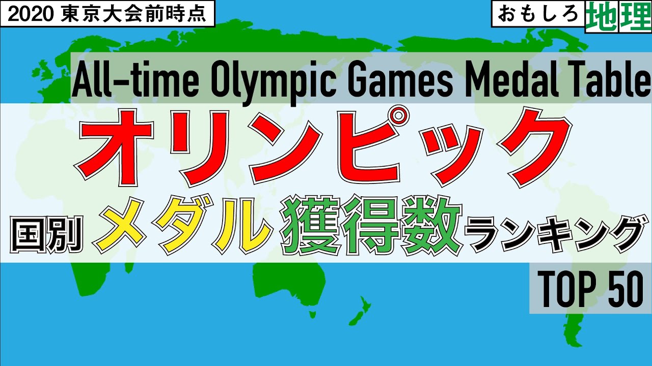 【オリンピック】「五輪国別メダル」ランキングTOP50　All-time Olympic Games medal table【TOKYO2020】