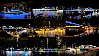 東京オリンピック 特別ライトアップ 隅田川橋梁＆東京スカイツリー Tokyo Olympic Special lighting up  SKytree & Sumida River Bridges