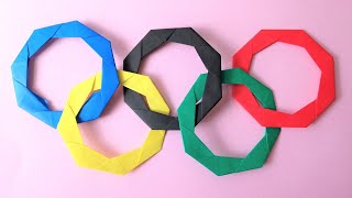 折り紙 オリンピック五輪マーク 折り方 Origami Olympic symbols tutorial（NiceNo1）