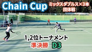 【テニス】Chain Cupに参戦！！＜1,2位トーナメント 準決勝 第1試合　服ピタ/梅セブン＞