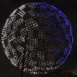 オリンピック開会式夜空を彩るドローン。Drone Light Show that coloring the Night Sky at Tokyo Olympics Opening Ceremony.