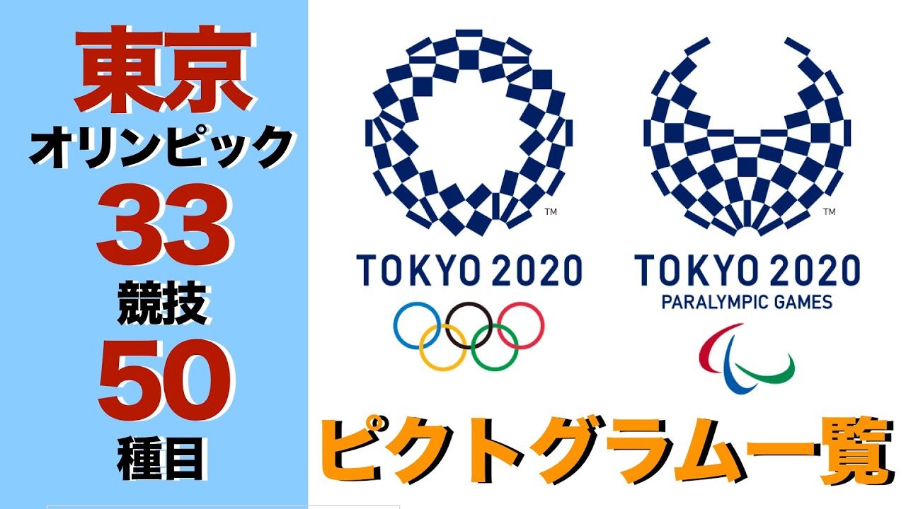【東京オリンピック】いくつ分かる？  全33競技50種目のピクトグラム一覧一挙公開！