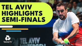 Djokovic Faces Safiullin; Cilic vs Lestienne | Tel Aviv 2022 Semi-Final Highlights