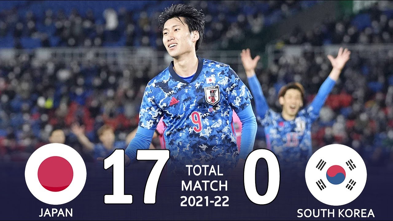 【日本 17-0 韓国】2021-2022年のサッカー”代表戦”での合計スコア。なんでこうなった？