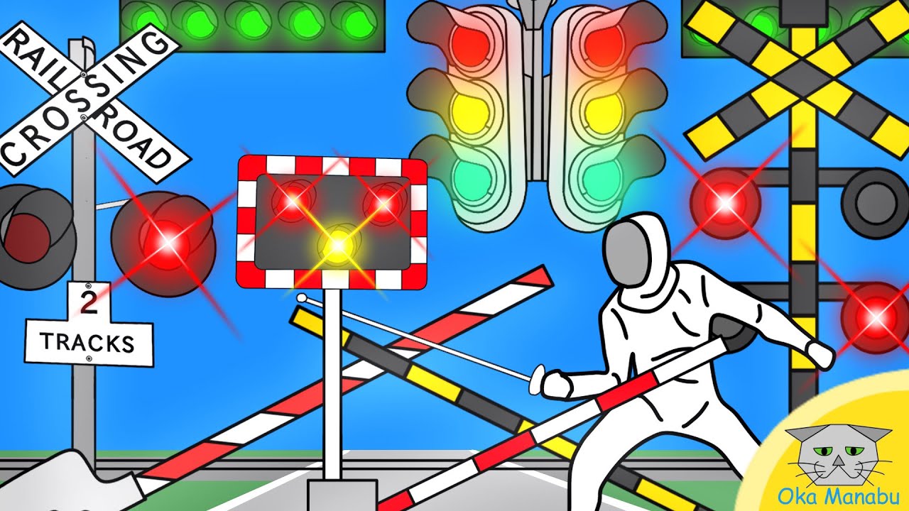 【 ふみきり アニメ 】 踏切 オリンピック 4 Railway Level Railroad Crossing Olympic Fencing