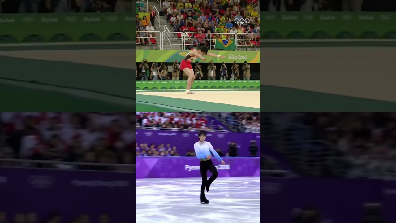 Gymnastics 🤝 figure skating. Olympic legends Uchimura and Hanyu 🇯🇵
