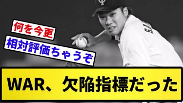 【議論】WAR、欠陥指標だった【反応集】【プロ野球反応集】【2chスレ】【5chスレ】