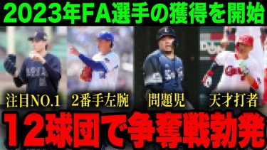 【最新】2023年プロ野球FA宣言7選手を巡って争奪戦がついに開始！注目のあの選手はすでに契約との噂も…【プロ野球】