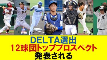 DELTA選出12球団トッププロスペクト、発表される　【プロ野球反応】