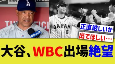 大谷翔平、次回WBC出場絶望に【なんJ プロ野球反応】