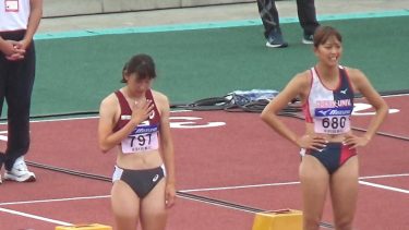 壹岐あいこvs青山華依 女子100m準決勝 陸上日本インカレ2022