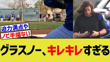 ドジャースグラスノー、キレキレボールすぎる【なんJ プロ野球反応】