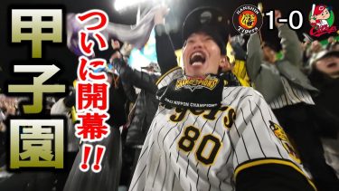 甲子園開幕！やっぱり勝つ！阪神タイガースはこれからやでー！！！近本決勝タイムリー&村上1勝目！