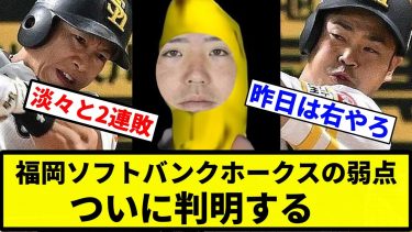 【ついに判明】福岡ソフトバンクホークスの弱点、ついに判明する【プロ野球反応集】【1分動画】