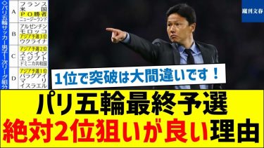 【1位で予選突破は大間違いです】パリ五輪最終予選、絶対2位狙いが良い理由